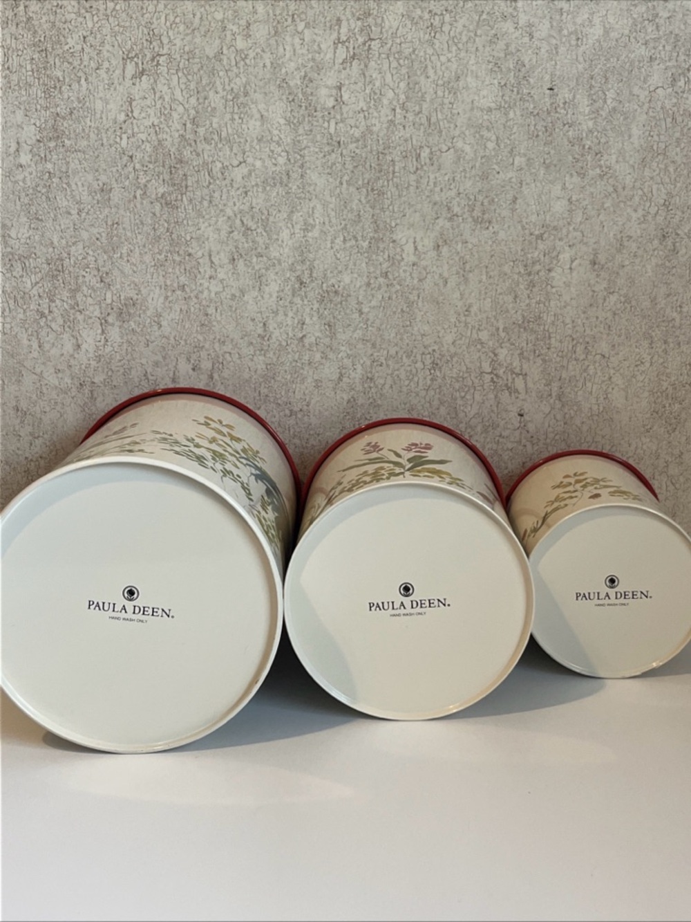 Paula Deen Garden Rooster Tin Canister Set of 3 Beige Pantry New No Packaging - Picture 8 of 8